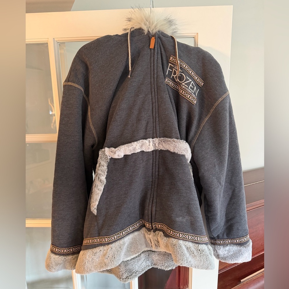 Disney on Broadway Gray 'Frozen' Faux-Fur Trim Hooded Sweater